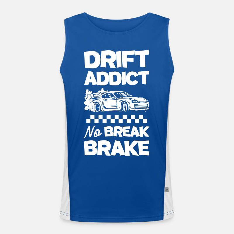 Funny Drift Addict sans frein Débardeur respirant contrasté Homme 