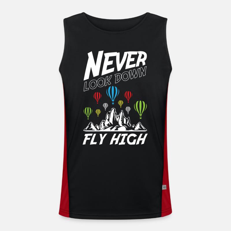 Never Look Down Fly High Funktionelles Kontrast-Tank Top für Männer 