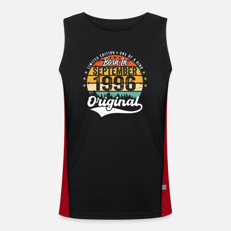 September 1996 Jubilee 1996 September - Men's Functional Contrast Tank Top  - black/red