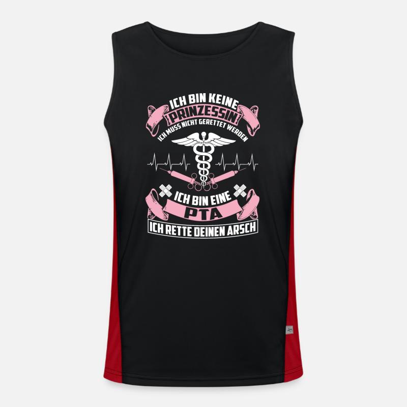 PTA - pharmaceutical technical assistant - Men's Functional Contrast Tank Top  - black/red