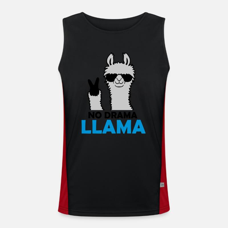 Zitat No Drama Llama Funktionelles Kontrast-Tank Top für Männer 