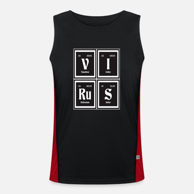 Virus - Periodic Table of Elements Men's Functional Contrast Tank Top 