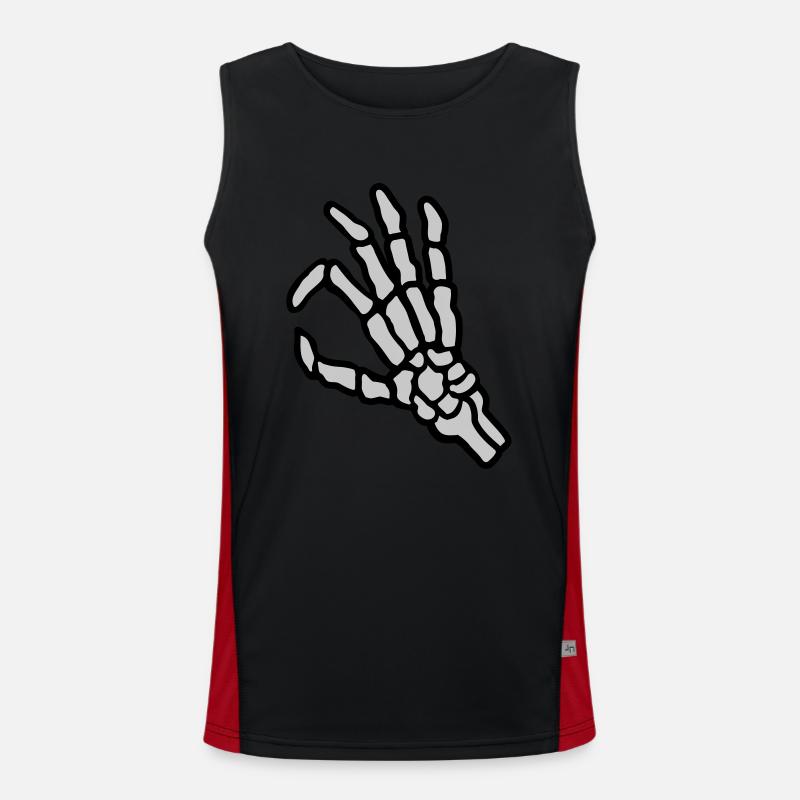 Skeleton hole look in gesture Men's Functional Contrast Tank Top 