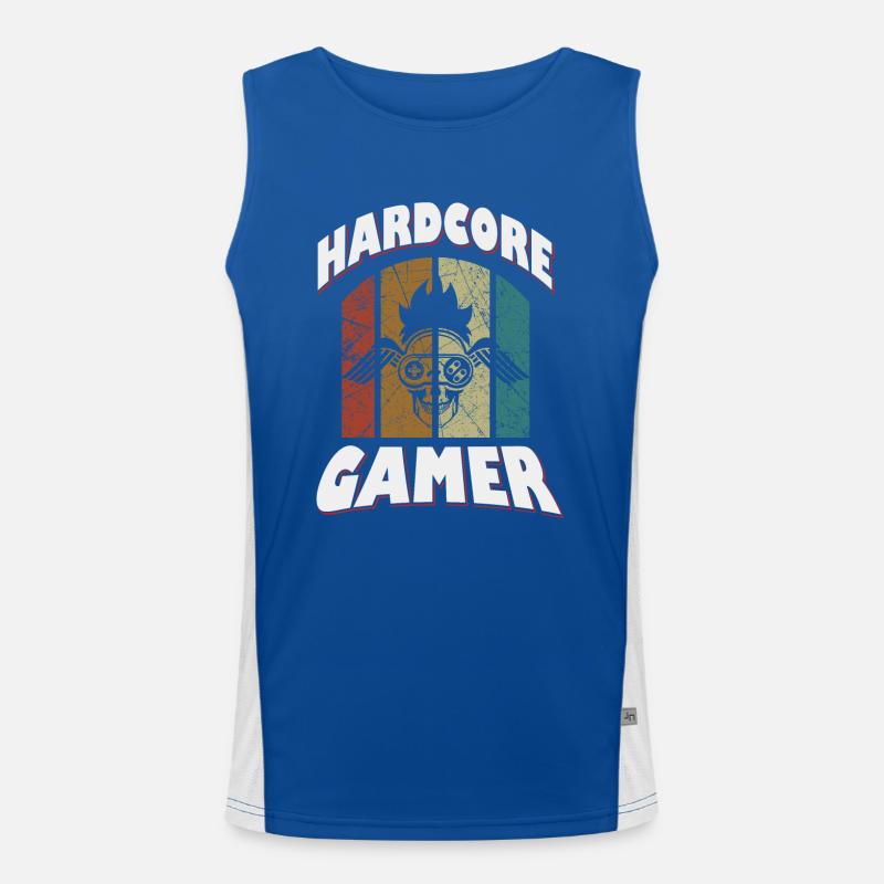 Conception de jeu rétro hardcore Débardeur respirant contrasté Homme 