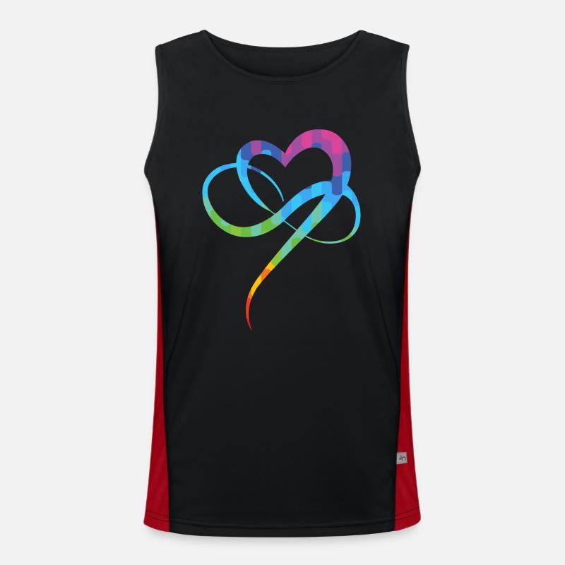 Poly Love Heart - Infinity Herz Débardeur respirant contrasté Homme 