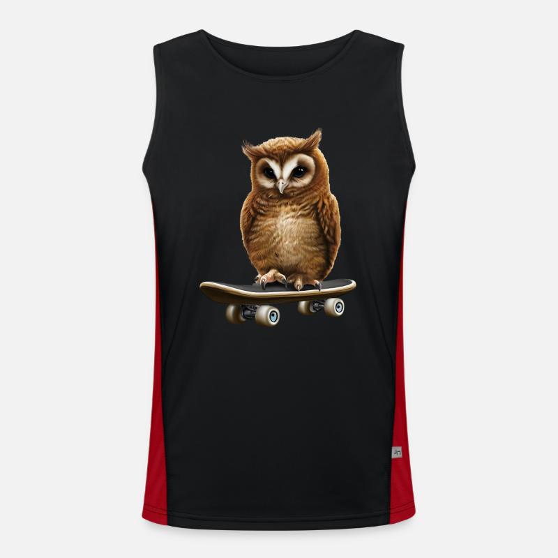 Skater Eule Funktionelles Kontrast-Tank Top für Männer 