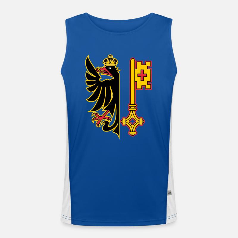 Flagge von Genf Funktionelles Kontrast-Tank Top für Männer 