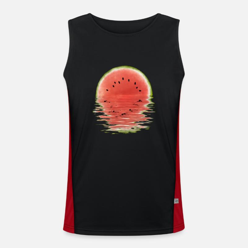 Coucher de soleil melon Débardeur respirant contrasté Homme 