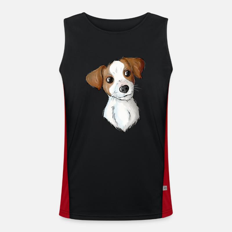Jack Russell Pattern 2 2 Men's Functional Contrast Tank Top 