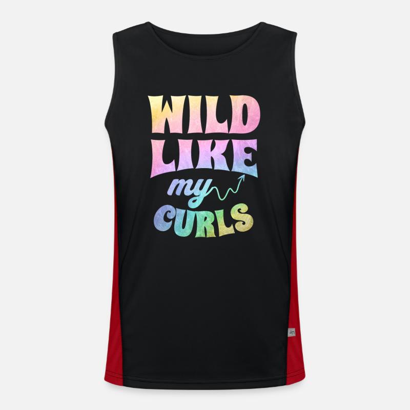 Wild Like My Curls Tie Dye Texture Men's Functional Contrast Tank Top 
