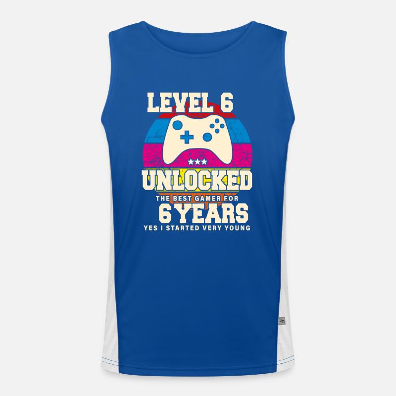 Original 2018 6 Year Old Level 6 Unlock Men's Functional Contrast Tank Top 