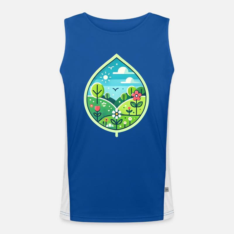 Blatt Frühling Funktionelles Kontrast-Tank Top für Männer 