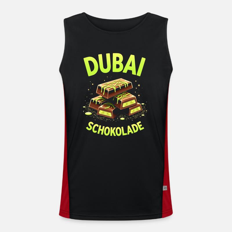 Chocolat de Dubaï - Mème au chocolat Débardeur respirant contrasté Homme 