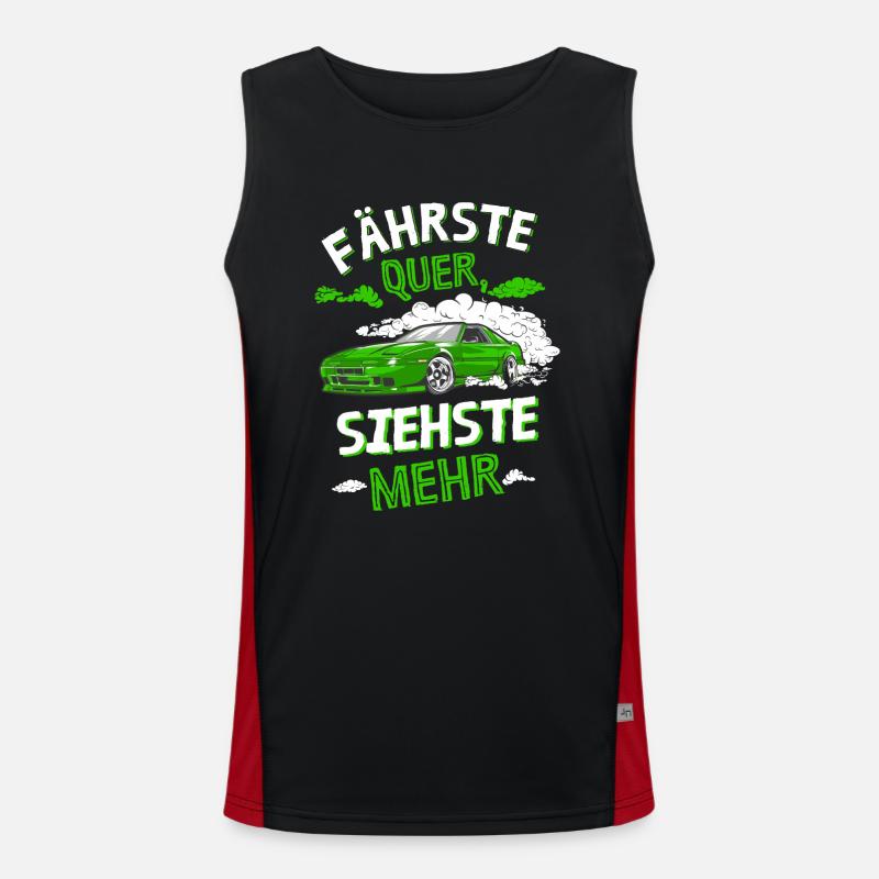 Fährste Quer siehste Mehr Funktionelles Kontrast-Tank Top für Männer 
