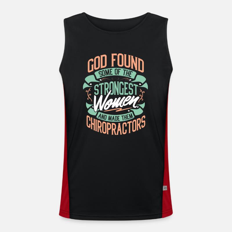 Strong Woman Chiropractor Profession Gift Idea Men's Functional Contrast Tank Top 