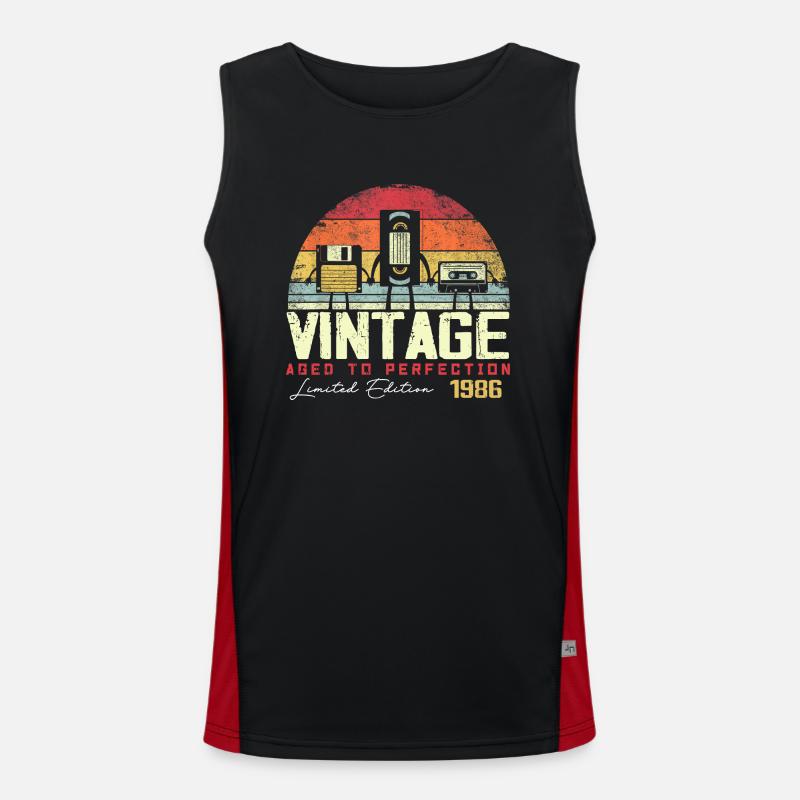 Vintage 1986 Geschenk Funktionelles Kontrast-Tank Top für Männer 