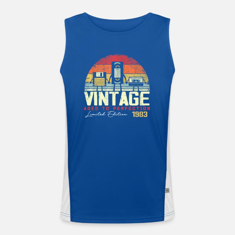 Vintage 1983 Geschenk Funktionelles Kontrast-Tank Top für Männer 