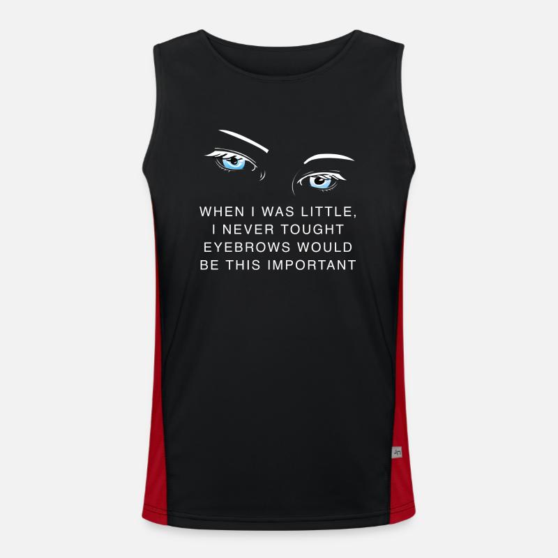 Funny quote about eyebrows Men's Functional Contrast Tank Top 