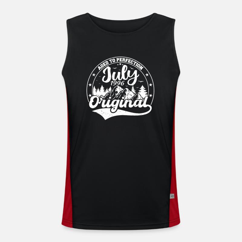 1996 Juli Geboren Geschenk Original 1996 Juli Funktionelles Kontrast-Tank Top für Männer 