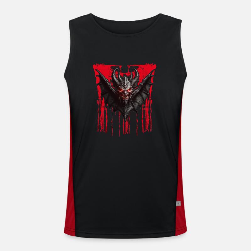Devilish Bat Devil - Men's Functional Contrast Tank Top  - black/red