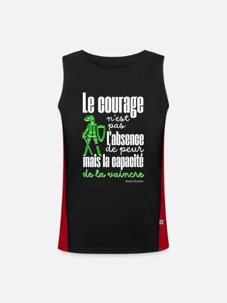 Citations Positive Le Courage WHITE - Débardeur respirant contrasté Homme  - noir/rouge - Devant