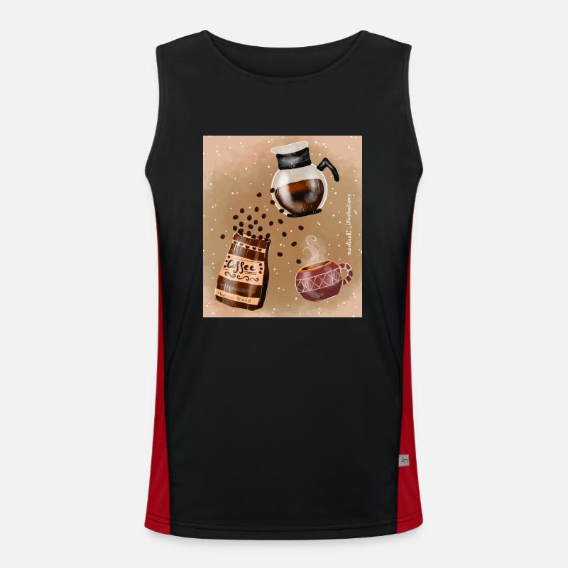 Kaffee Liebe Funktionelles Kontrast-Tank Top für Männer 