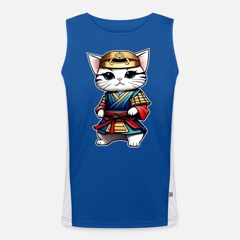 Mignon chat samouraï Débardeur respirant contrasté Homme 