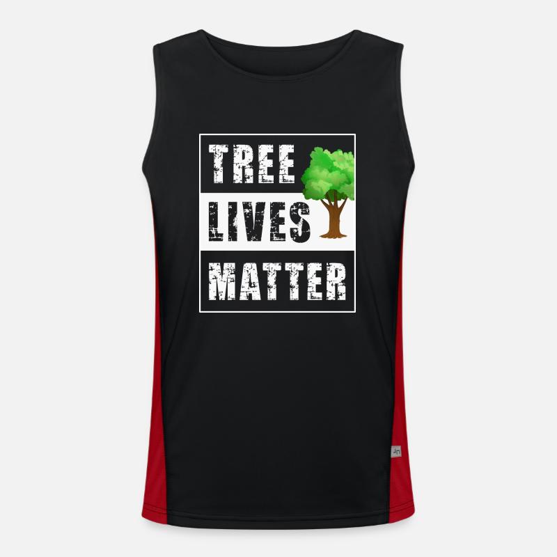 Tree Trees - Men's Functional Contrast Tank Top  - black/red