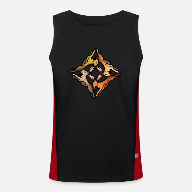 Vier Hasen Funktionelles Kontrast-Tank Top für Männer 