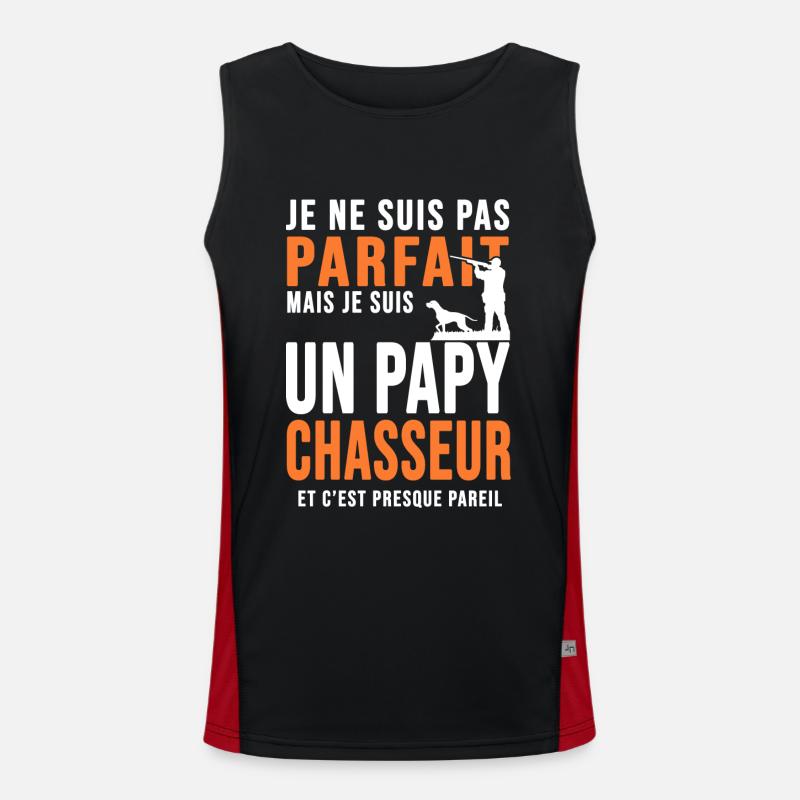 Papy Chasseur parfait cadeau cool papi chasse Débardeur respirant contrasté Homme 