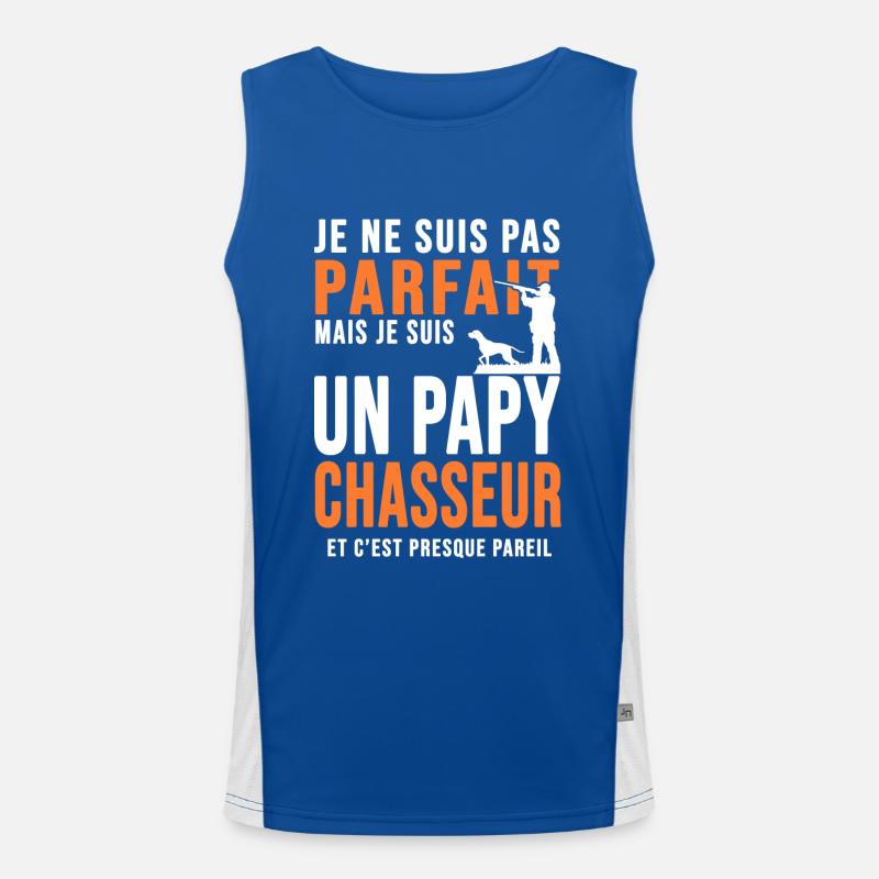 Papy Chasseur parfait cadeau cool papi chasse Débardeur respirant contrasté Homme 