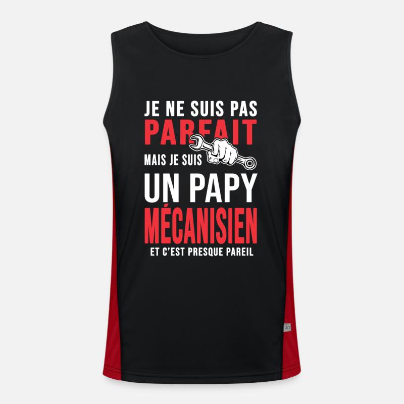 papy mécanisien pas parfait papi mécano mécanique Débardeur respirant contrasté Homme 