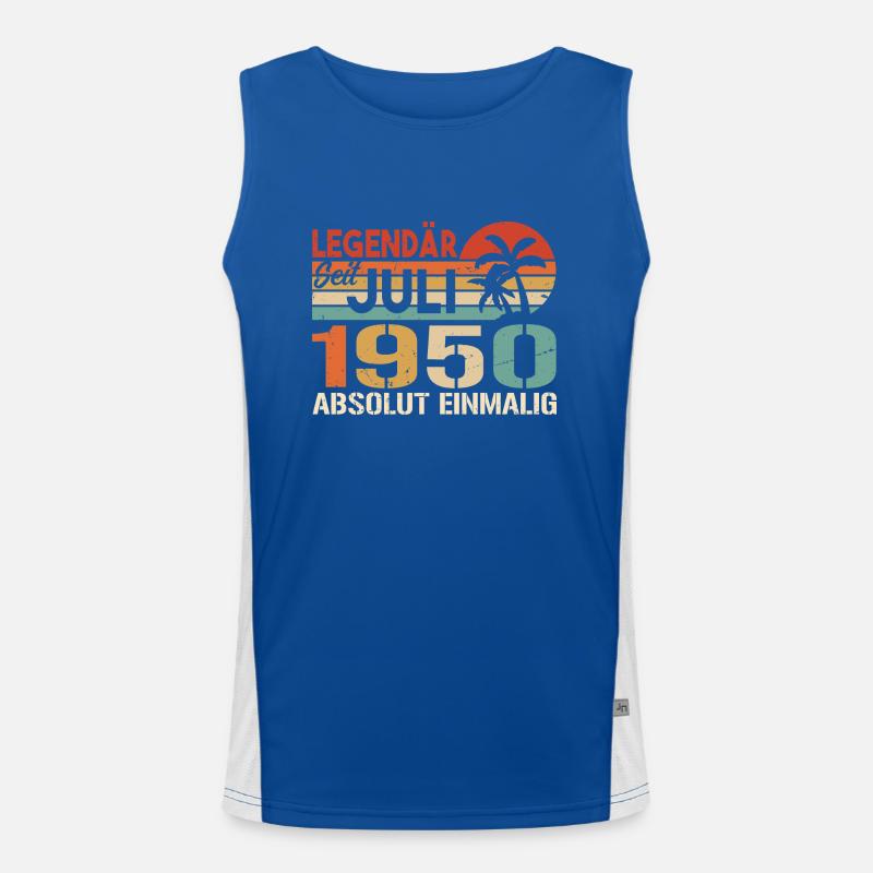 1950 Juli Geboren im Juli 1950 Funktionelles Kontrast-Tank Top für Männer 