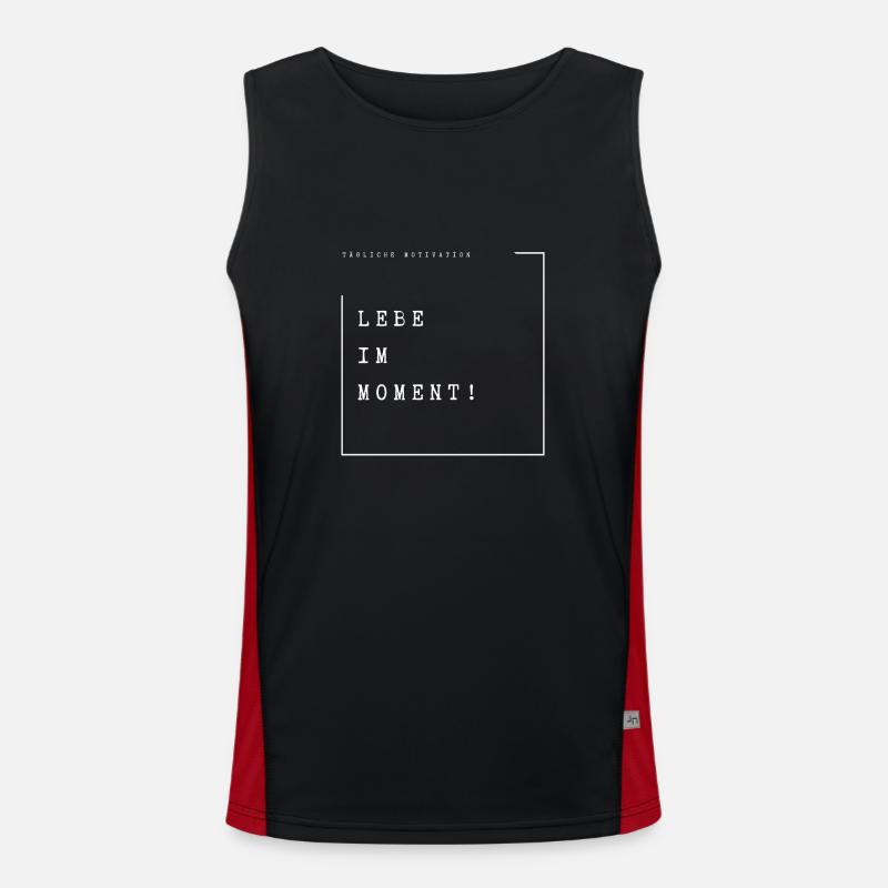 Lebe im Moment! Funktionelles Kontrast-Tank Top für Männer 