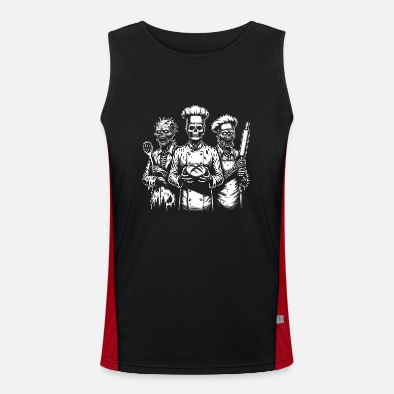 Baking Dead - backende Zombies - Men's Functional Contrast Tank Top - black/red