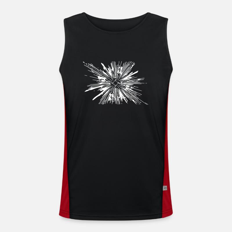 Vector Splash Explosion - Men's Functional Contrast Tank Top - black/red