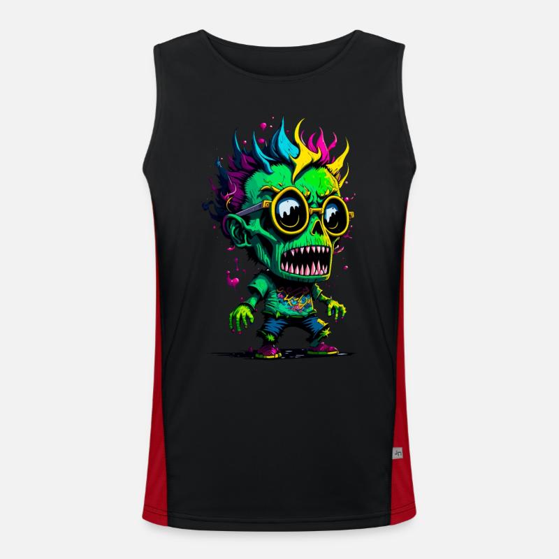 Bunter cooler Zombie Funktionelles Kontrast-Tank Top für Männer 
