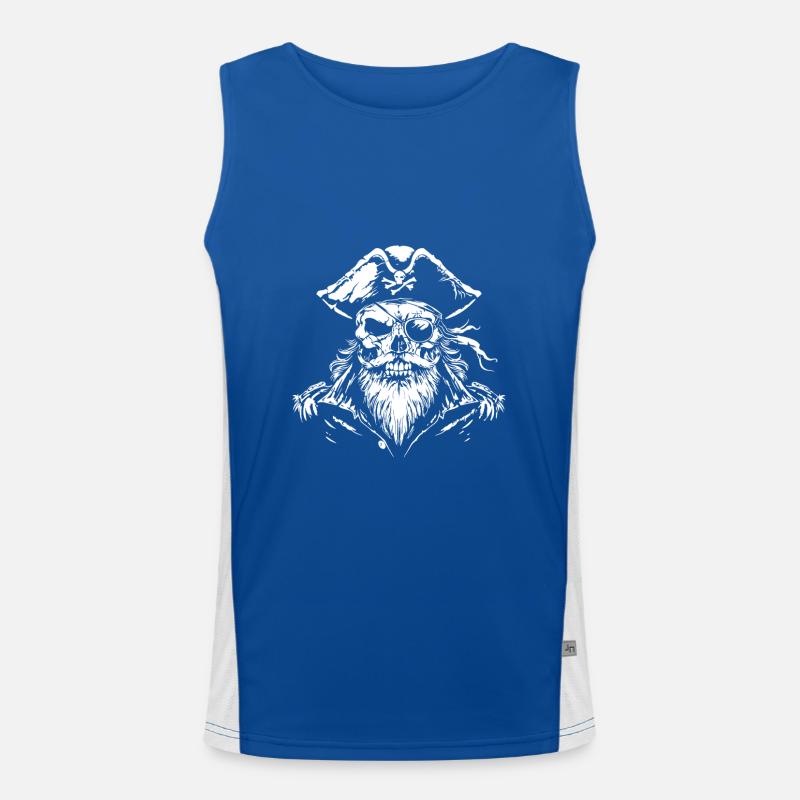 Pirate Skull Men's Functional Contrast Tank Top 