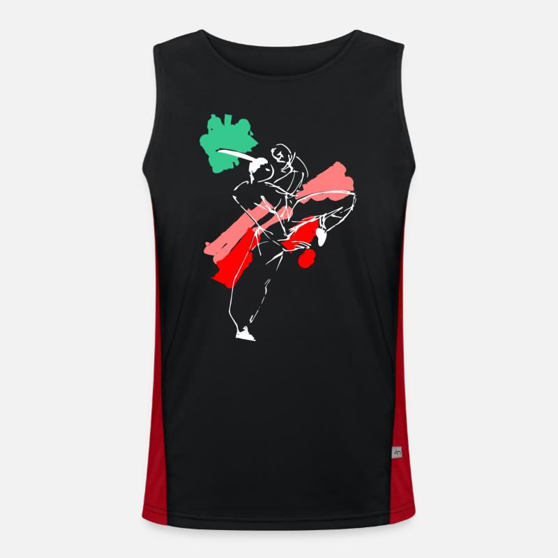Kungfu Kämpfer Figur - Shaolin Stil Funktionelles Kontrast-Tank Top für Männer 