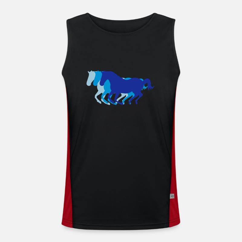 Three horses at gallop Men's Functional Contrast Tank Top 