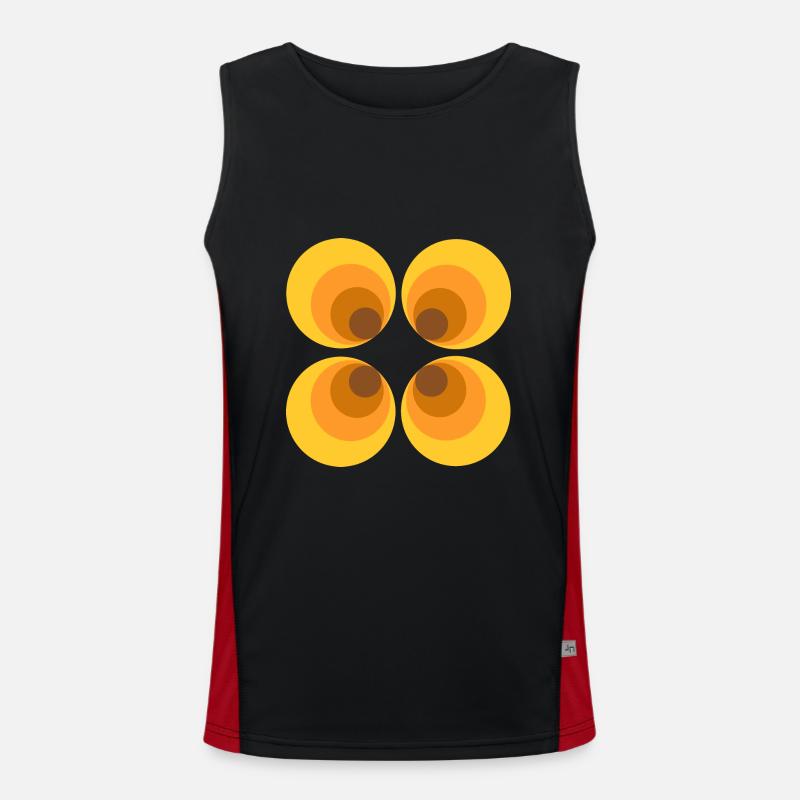 70s Flower Pattern Men's Functional Contrast Tank Top 