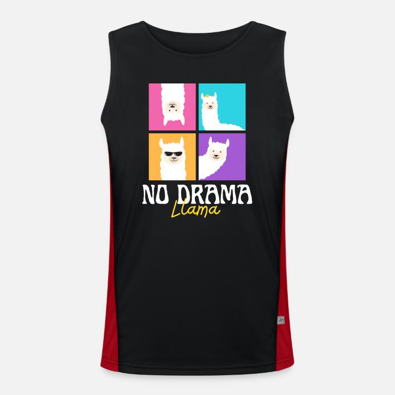 No drama llama Funktionelles Kontrast-Tank Top für Männer 