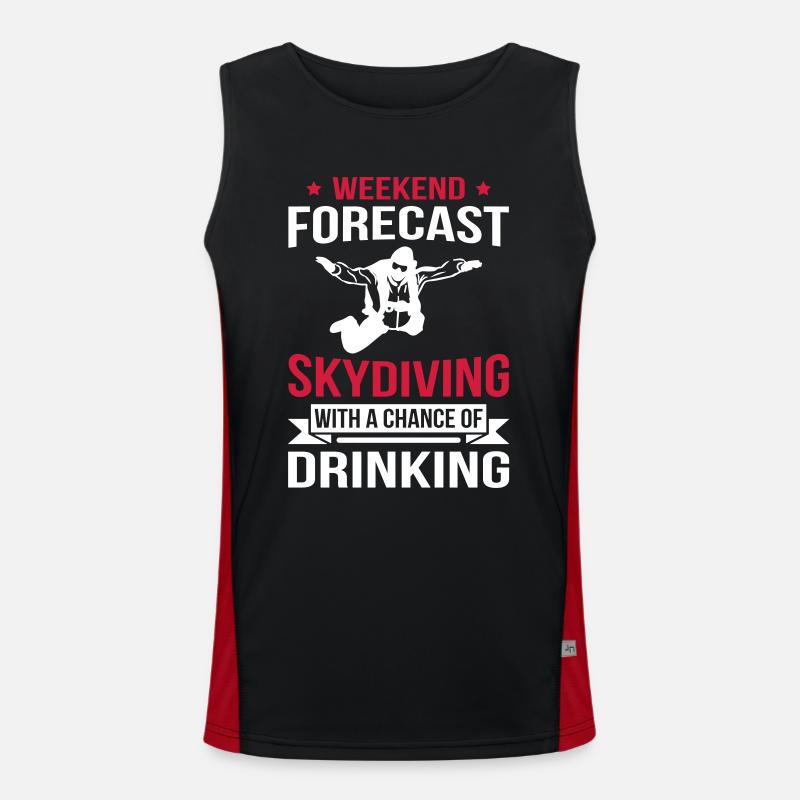 Weekend Forecast Skydiving - Men's Functional Contrast Tank Top - black/red
