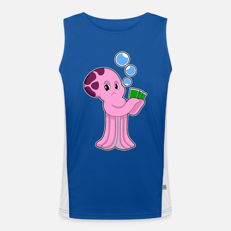 Krake Poker Pokerkarten Funktionelles Kontrast-Tank Top für Männer 