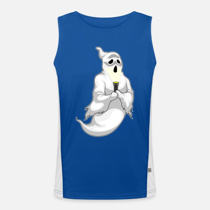 Ghost Halloween Flashlight Men's Functional Contrast Tank Top 