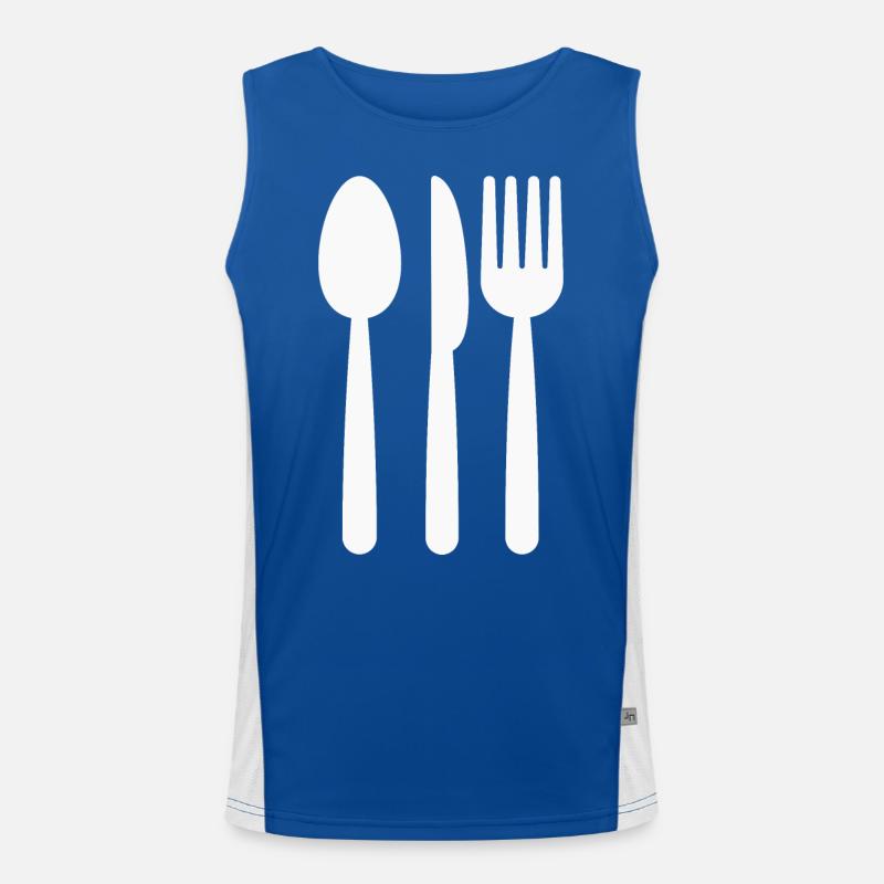 Löffel Messer Gabel Koch Funktionelles Kontrast-Tank Top für Männer 