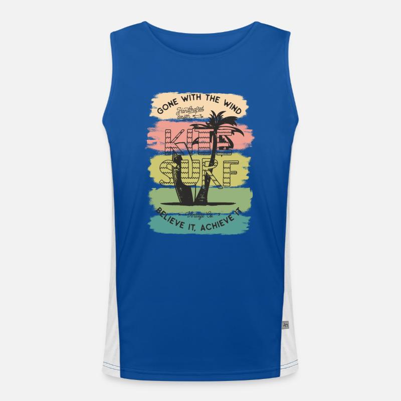 Kite Kiteboard Kiteboarding Kitesurf Geschenk Funktionelles Kontrast-Tank Top für Männer 