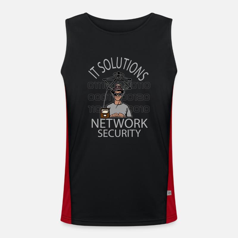 Network Security - IT - Computer - Netzwerk Funktionelles Kontrast-Tank Top für Männer 