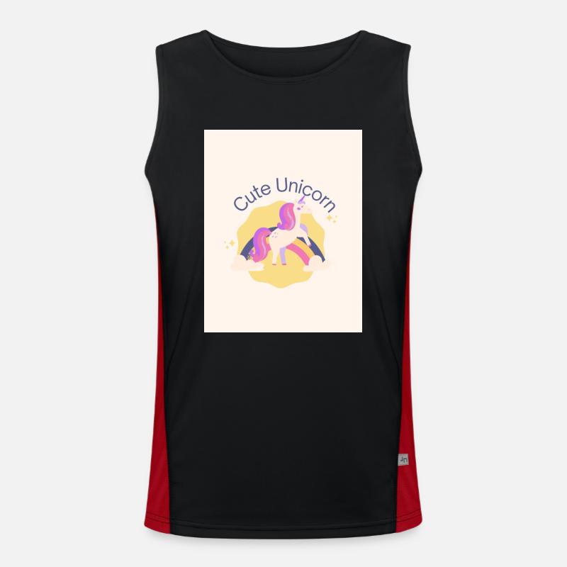 Süßes Einhorn Funktionelles Kontrast-Tank Top für Männer 