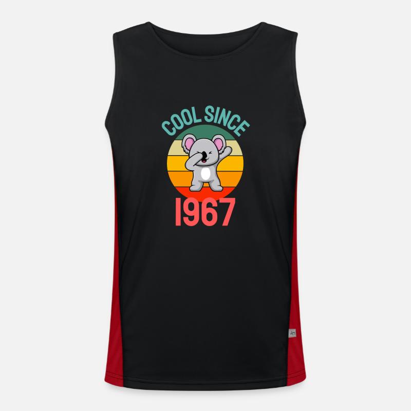 Cool seit 1967 Retro Dabbing Koala 55. Geburtstag Funktionelles Kontrast-Tank Top für Männer 